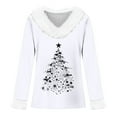 thumbnail image 4 of Hauts pour Femmes Décontractés Imprimé de Noël Manches Longues T-Shirt Col Rond Doux Grande Taille Blouse pour Femmes, Blanc, TG, 4 of 4