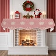 thumbnail image 2 of Christmas Snowflakes Fireplace Mantle Scarf, Winter Xmas Pine Leaf Pink Red Mantel Cover Table Runner for Home Living Room Door Window, Indoor Outdoor Holiday Party Decor 17" x 70", 2 of 8