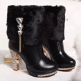 thumbnail image 4 of NOKIO Women'S Retro Block Heel Booties Women's Ankle Boots High Heels Women's Boots Comfortable Boots Women'S Short Booties Women'S Stylish Block Heel Ankle Boots Women'S Winter Ankle Boots, 4 of 5
