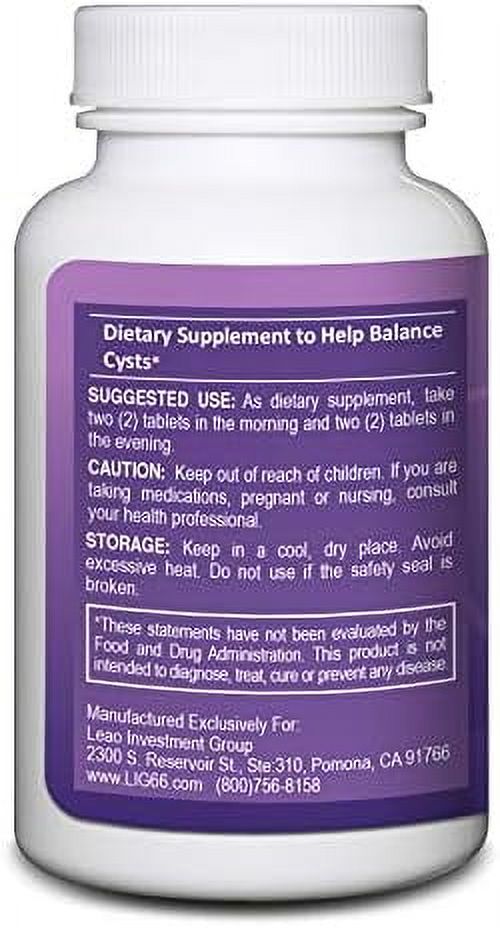 LIG Ovarian Health - Natural Supplement (60 Tablets) - Shrink Ovarian Cysts - Balance Hormone Levels - Maintain Ovarian Health - Honeysuckle Flower