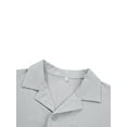 thumbnail image 3 of Sunloudy Conjunto de traje de 2 piezas para hombre, camisa de manga corta con cuello vuelto de color sólido + pantalones cortos para el verano Sunloudy  S/M/L/XL/XXL, 3 of 9