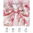 thumbnail image 5 of Pink Floral Print Wrap Around Bed Skirts for Queen Bed 18" Drop,Bed Skirt with Adjustable Elastic Belt Dust Ruffle Bed Valance for Bedroom Hotel Checkered Bow Rose Flower Gingham Bed Frame Cover, 5 of 7