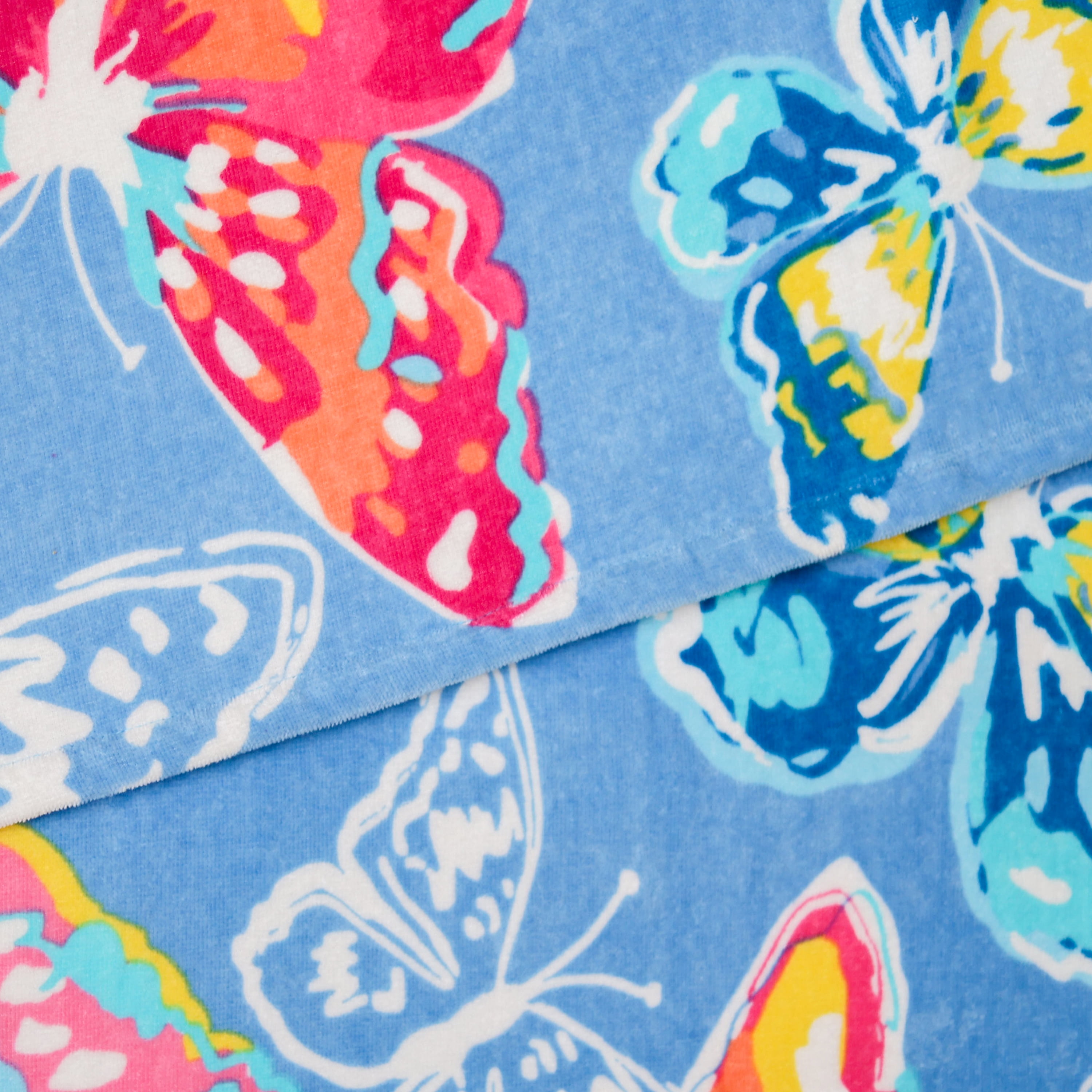 Mainstays Everyday Printed Butterfly Cotton-Blend Velour Beach Towel, 30" X 60"