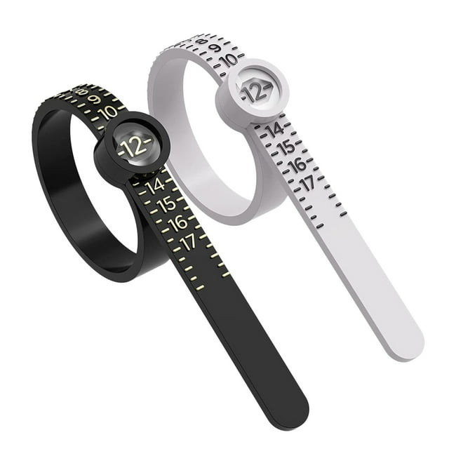 Less Than 5 Ruler 2PC Ring Sizer Measuring Tool Reusable Finger Size Gauge Jewelry Sizing Tool 1 17 USA Rings Size