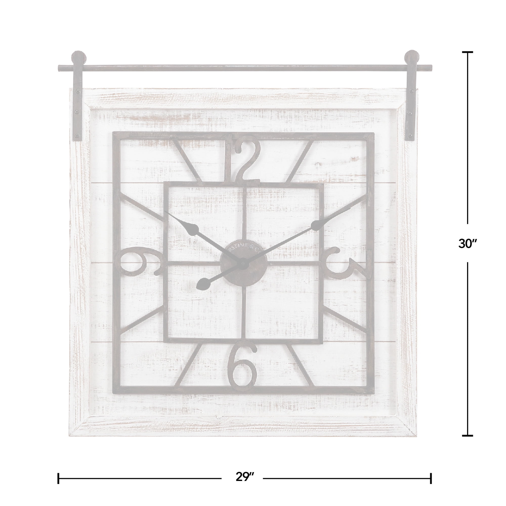 FirsTime & Co. White Townsend Barn Door Wall Clock, Farmhouse, Analog, 29 x 1.75 x 30 in