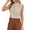 Khaki, variant on Women Tank Tops Mock Neck Sleeveless Pleated Camisole Summer Causal Loose Shirts, M