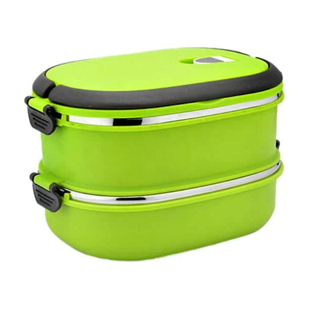 Yuarrent Recipiente de comida duradero de acero inoxidable para picnic al aire libre adecuado para todas las ocasiones respetuoso con el medio Mostrada rectangular mate capas dobles