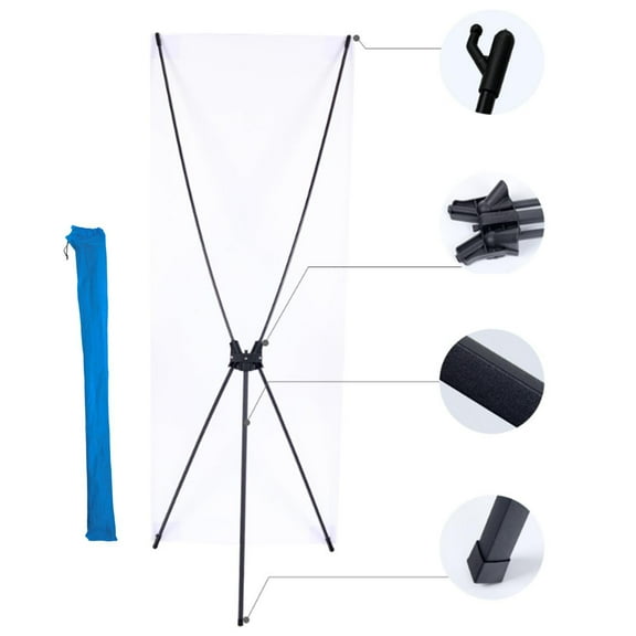 koolsoo Adjustable x Banner Stand Black Tripod for Show Wedding Poster Store Display S