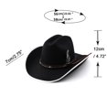thumbnail image 3 of PLHWHYQ Vintage Short Brim Hat for Men Women, Faux Suede Dress Hat with Decorative Feather & Metal Badge Coffee-b A, 3 of 4