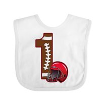 Inktastic First Birthday Red Football Helmet Boys or Girls Baby Bib