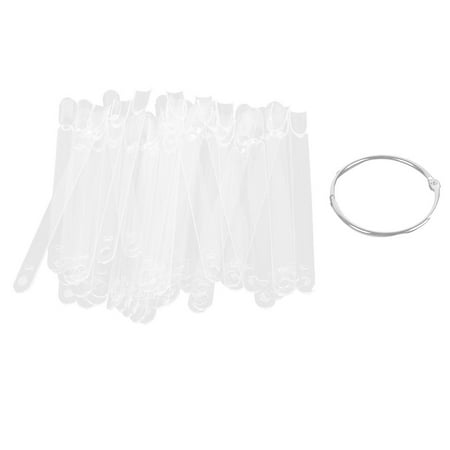 Unique Bargains Transparent False Nail Art Tips Sticks Display Practice Fan Board 50pcs