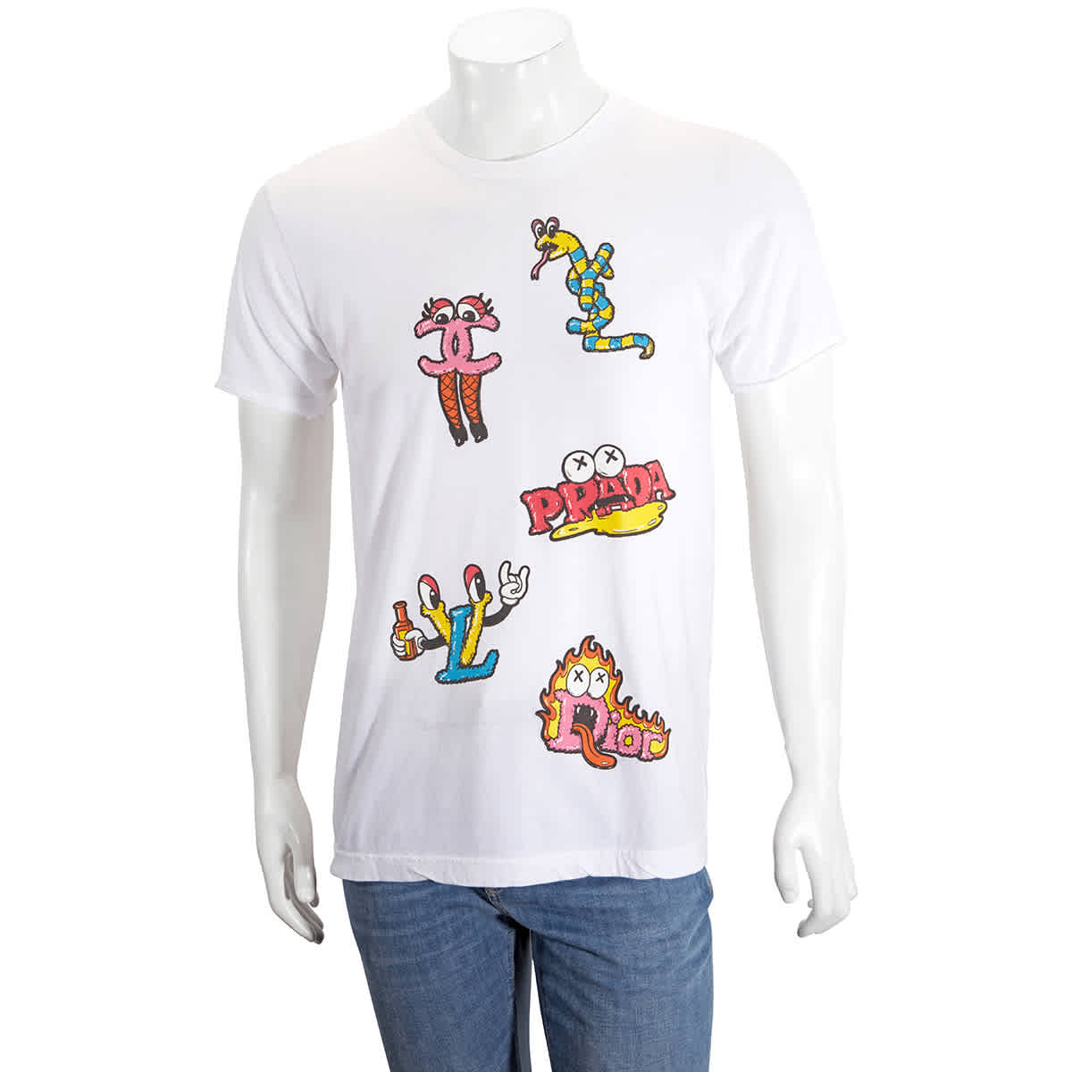 White Luxury Logo Print T-shirt, Brand 