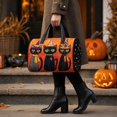 thumbnail image 4 of Padded Puffy Yoga Bag for Women, Spooky Festive Carryall Handbag, Round Barrel Shape Holiday Gift for Fall, 4 of 4