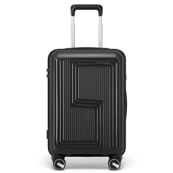 RAINSMORE 20 inch Hard Shell Suitcase Durable Expandable Lightweight Luggage with 4 Spinner Wheels & TSA Lock Scratch Resistant Travel Luggage for Trips,Black
