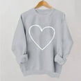 thumbnail image 2 of Valentine's Day Sweatshirt for Women Gray Oversized Crewneck with Heart Print - Minimalist Casual Romantic Gift Top,Size XL, 2 of 6