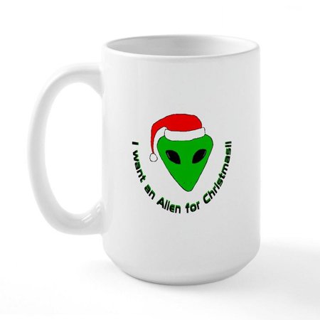 

CafePress - Christmas Alien Large Mug - 15 oz Ceramic Large Mug