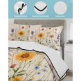 thumbnail image 4 of Quilts Queen Size, Spring Floral Soft Comforter Bedding Set for Bed, Vintage Pastoral Rustic Botanical Flowers Lightweight Quilted Bedspread with Pillow Cover(2 Pieces) for All Season, 90x96 Inch, 4 of 6