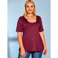 thumbnail image 2 of Cuello sólido cuello grande talla de tee Rosegal Camisetas tallas grandes, 2 of 5