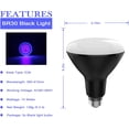thumbnail image 2 of BR30 UV Light Bulb - 15W(100w Equivalent) E26 Medium Base, UVA 385-410nm, light Flood Bulbs Perfect for Body Paint, lights Party, Fluorescent Poster, Halloween, Bedroom, 2 Pack, 2 of 5