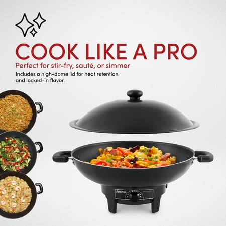 

BOBOO 7 Quart Electric Wok Black Metal