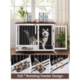 thumbnail image 5 of 39.4"  Collapsible Dog Crate Furniture - Indoor Wooden Kennel with 360° Rotating Feeder & Removable Tray | Sturdy End Table for Medium & Large Dogs | Easy Assembly, Pet Cage for Living Room, 5 of 8