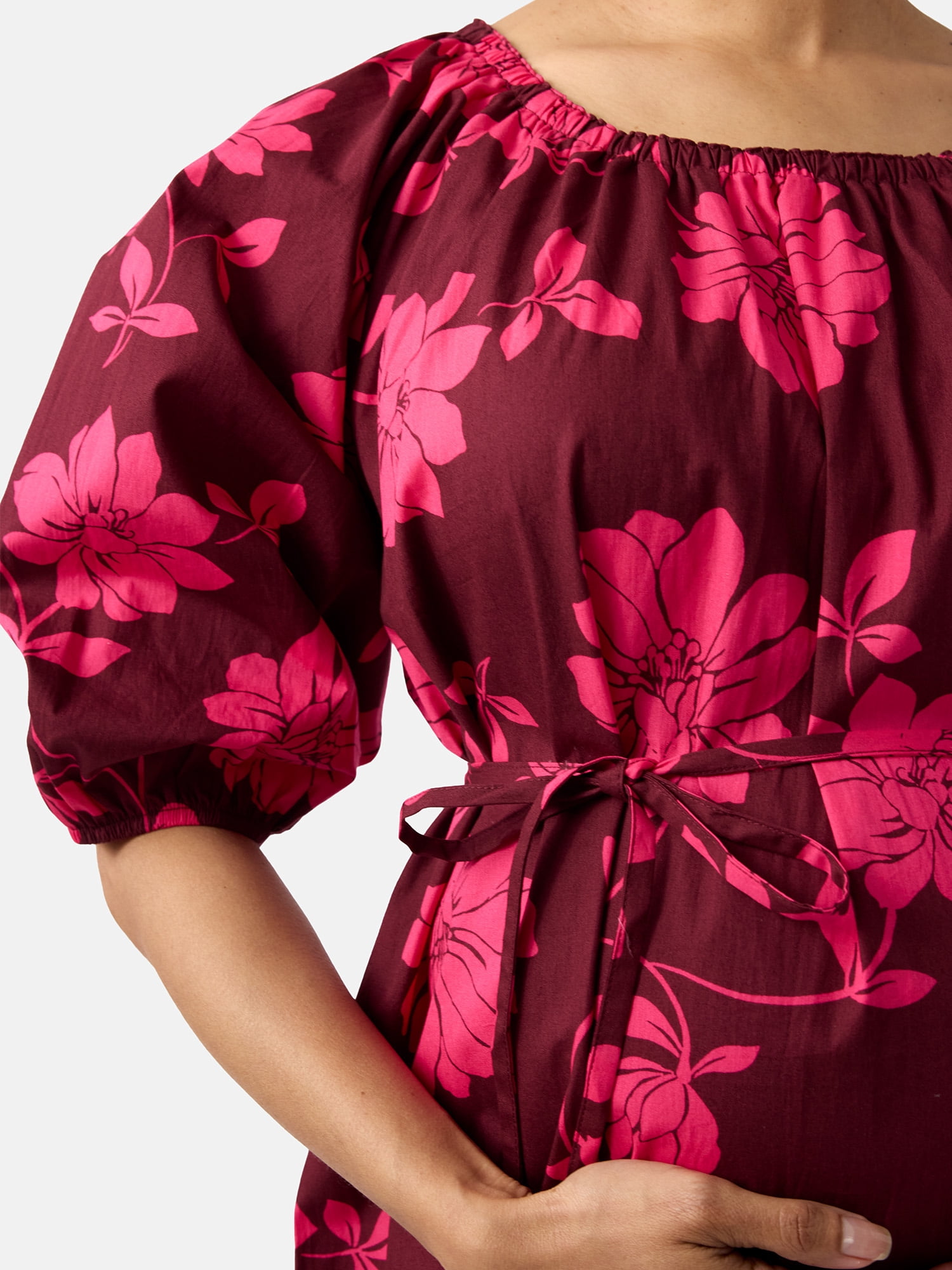 Ingrid & Isabel For Every Belly Women’s Maternity Midi Cotton Dress, Sizes S-XXL