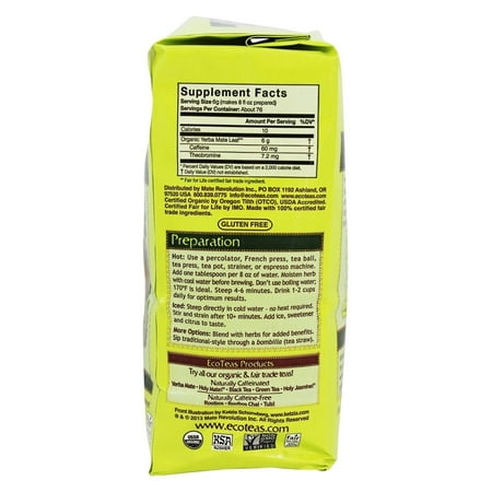 Eco Teas Yerba Mate Unsmoked Loose Tea, 1 Pound