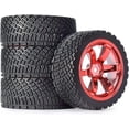 thumbnail image 3 of LINLIN 4PCS 65mm RC Rally Car Rubber Tires and Plastic Vintage Wheel Rims 12mm Hex Compatible with 1/10 RC On-Road Rally Racing Car HSP Tamiya Sakura HPI WR8 HSP TT02 WLtoys, 3 of 6