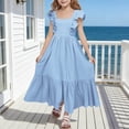 thumbnail image 2 of Size 10 Girls Dresses , Girl Dresses Size 8 Girls Summer Dress Elegant Square Neck Sleeveless Backless Party Casual Outfit, 2 of 5