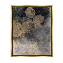 Stupell Industries Abstract Forest Leaves Abstract Painting Gold Floater Framed Canvas Art Print Wall Art, 17 x 21