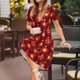 thumbnail image 3 of Balery Christmas Red Balls Vestidos sueltos de manga corta para mujer, vestidos de verano 2025, vestidos casuales de corte A con vuelo., 3 of 6
