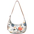 thumbnail image 1 of Boho Floral Print Crescent Crossbody Bag Adjustable Strap Compact Nylon Dumpling Purse Suitable for Spring Summer and Autumn Outings, 1 of 5