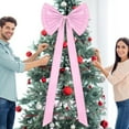 thumbnail image 5 of Taotanxi 24 x 71 Inches Extra Large Christmas Satin Bows Christmas Tree Topper Decorations Giant Xmas Tree Toppers Bows for Home Wreath Wall Holiday Birthday Wedding Engagement Party Decor(Pink), 5 of 7