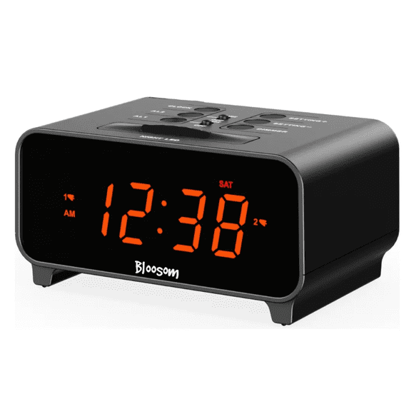 Reloj Bloosom Despertador Led Digital Inteligente Para Mesa De Luz Negro