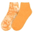 thumbnail image 2 of BambooMN Women's Girl Fuzzy Warm Fluffy Tie-Dye Colorful Fun Ankle Socks - Marigold - 2 Pairs, 2 of 6