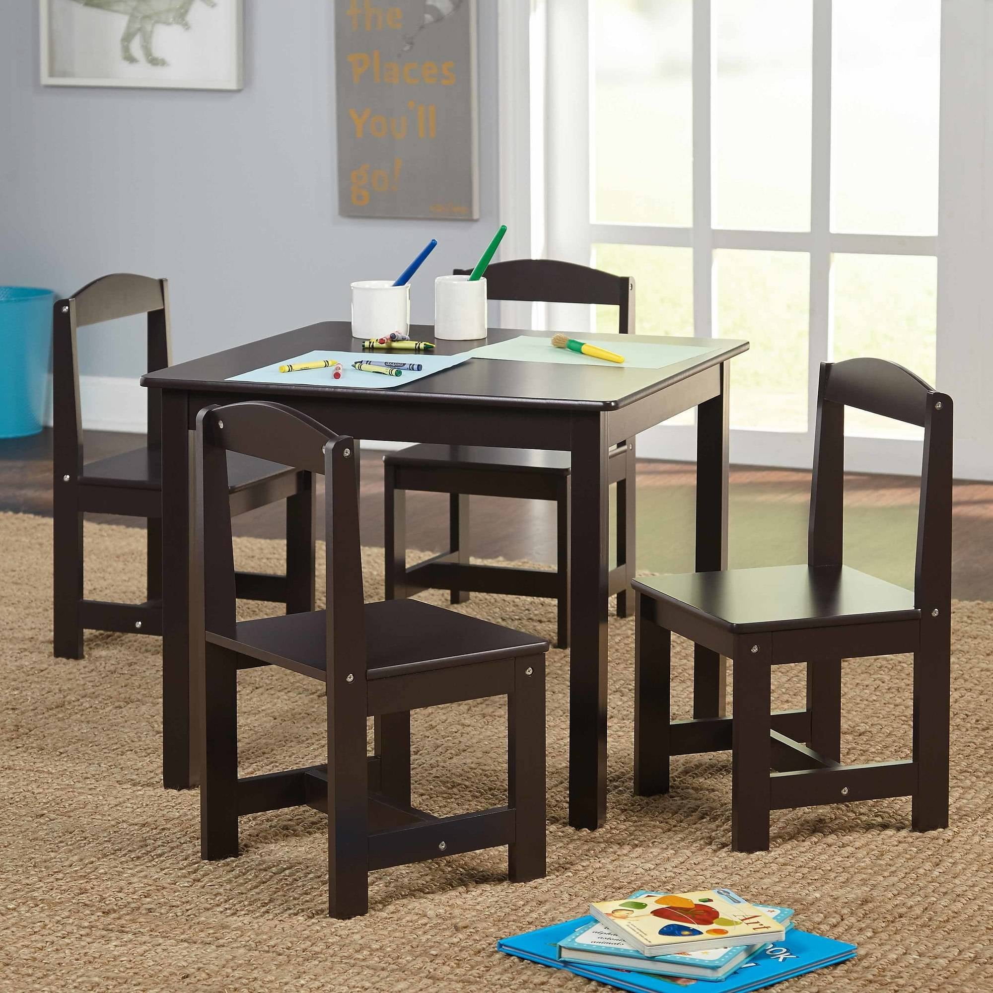 Hayden Kids 5 Piece Table and Chairs Set Toddler Wood ...