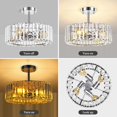 thumbnail image 3 of FRIDEKO HOME Semi Flush Mount Ceiling Light - Crystal Ceiling Light Fixture 4-Light Ceiling Mount Light for Hallway Bedroom Kitchen Bathroom Living R, 3 of 7