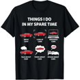 thumbnail image 1 of Camiseta de Mujer con Frase Divertida "En Mi Tiempo Libre Miro y Manejo Autos" - Talla Extra Grande, Negro, 1 of 7