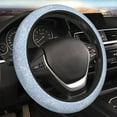 thumbnail image 4 of Kdxio White Bule Glitter Print Elastic Stretch Steering Wheel Cover,Auto Steering Wheel Cover,15 Inch Anti-Slip,Warm in Winter and Cool in Summer,Fit Suvs,Vans Cars,Trucks, 4 of 7