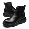 thumbnail image 3 of DREAM PAIRS Women's Lug Sole Platform Boots Ankle Booties Elastic Chelsea Booties SDAB2216W BLACK Size 9.5, 3 of 7