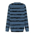 thumbnail image 3 of Fancifize Women's Striped Sweatshirt Long Sleeve Loose Fit Pullover Top Casual Color Block Fall Fashion Outfits, 3 of 5