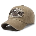 thumbnail image 2 of XIAOCHA Mens Distressed Patch Baseball Cap Adjustable Hat Band Outdoor Daily Dad Hat,Khaki, 2 of 4