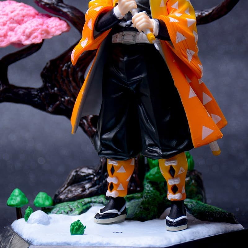 Agatsuma Figure Nezuko Figure Tanjirou Figure Kochou Shinobu Figure Scenes Figurine 20cm/7.9inch PVC Character Statue Souvenirs Anime Fans Gifts (Agatsuma Zenitsu)
