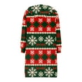 thumbnail image 3 of Women's Christmas Printed Long Sleeve Hooded Sweatshirt Jacket with Drawstring and Zipper Pockets, Fashionable Casual Wear for Fall and Winter,Dark Green,2XL, 3 of 6