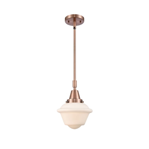 447-1S-AC-G531-Innovations Lighting-Oxford - 1 Light Stem Hung Mini Pendant In Traditional Style-9.13 Inches Tall and 7.5 Inches Wide-Antique Copper