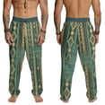thumbnail image 2 of Yuyamidu Green Western Aztec ens Linen Pants Drawstring Casual with Pockets Lightweight Travel Trousers Loose Fit Breathable Summer Beach Pants Western Aztec Outfits, Size XL, 2 of 7