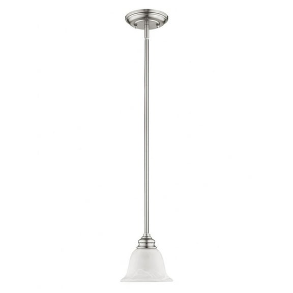 St George's Hawthorns 1 Light Mini Pendant in Traditional Style 6.25 inches Wide By 8.5 inches High-Brushed Nickel Finish Bailey Street Home