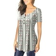 thumbnail image 4 of Patlollav Womens Tops Short Sleeve Open Button Loose Fit Pleated Tunic Shirt Blouses, 4 of 6
