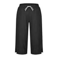 thumbnail image 4 of Kelon Women's Casual Pants, 2026 Women's Linen Capri Pants Summer High Waist Drawstring Elastic Wide Leg Cropped Casual Lounge Pants, M, 4 of 4
