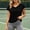 Black, variant on Women's V-Neck Short Sleeve T-Shirt with Cutout Back Tie Design, Unique Tie-Back Top, Casual Activewear for Workout & Daily White L